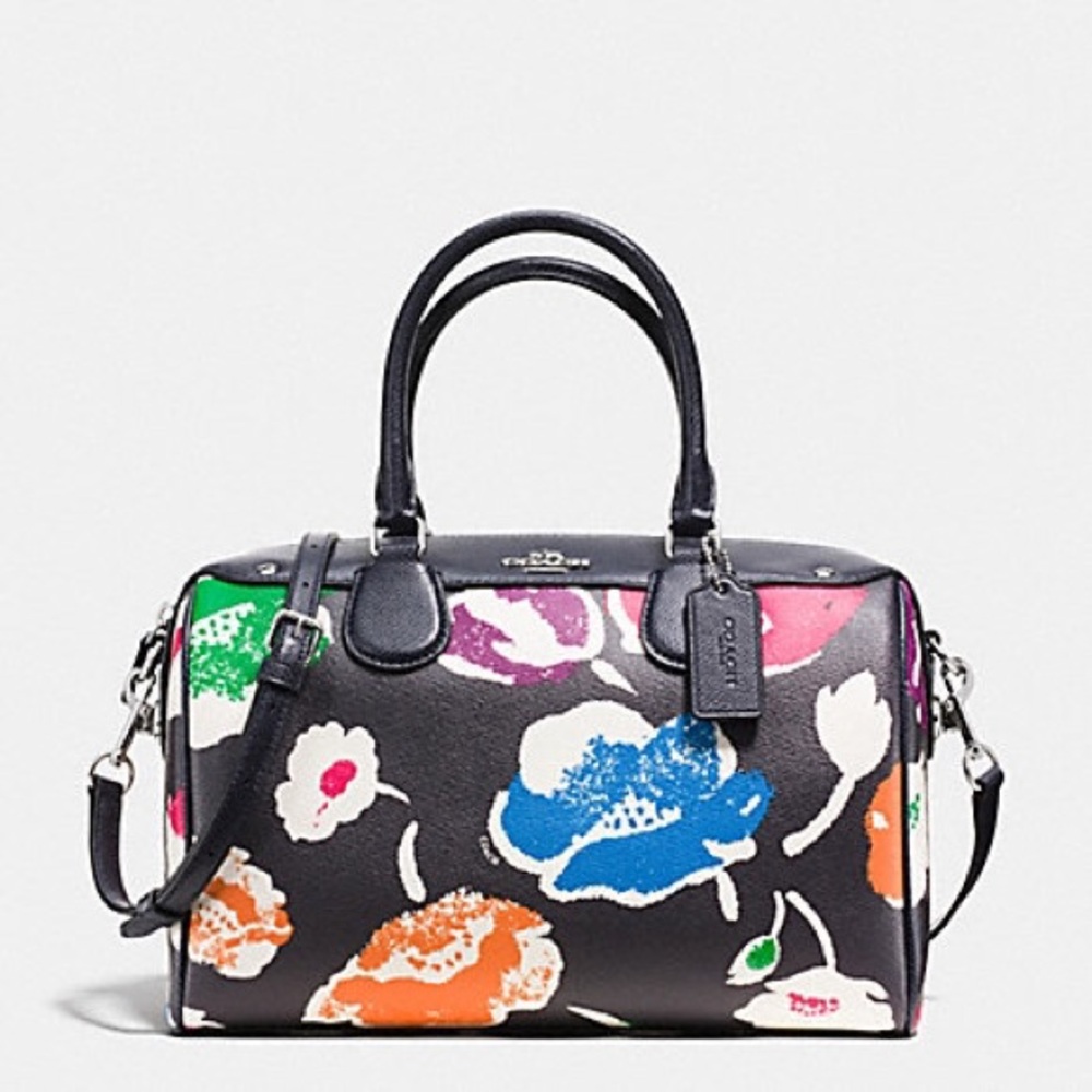 Coach Large Wildflower Bennett Satchel Rainbow